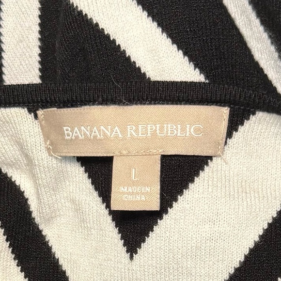 Banana Republic black and white geometric pattern dress Large - Picture 10 of 11
